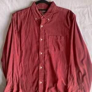 Gap Corduroy Slim Fit Button Down - Large - Burgundy Color